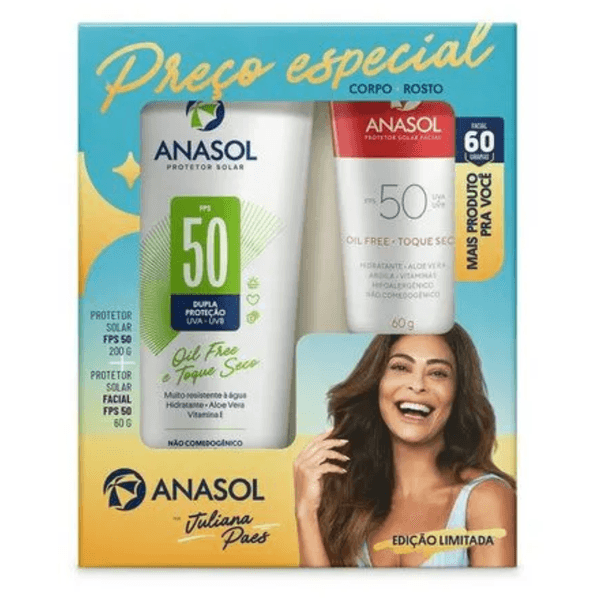 Kit Protetor Solar FPS 50 Corpo 200g + Facial FPS 50 60g